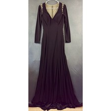 Tony Bowls Evening Gown Womens 6 Studded Rhinestone Mesh Back Gothy Witchy Fairy