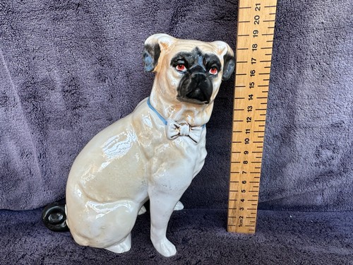 Antique pug dog 19cm - 19cm, 7.5"