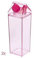 2x Milk Carton Shaped 17oz