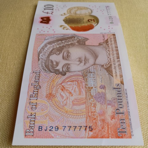 Ten pound note with very - ten,