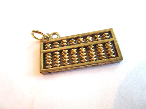 Gold tone abacus pendant charm - gold,