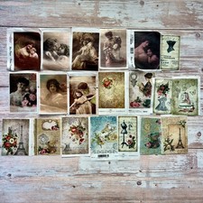 Rice paper cut outs for decoupage, vintage style, set of 20