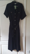 H&M Black Shirt Dress Maxi