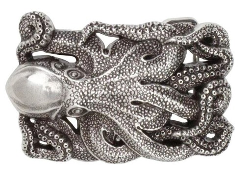 Octopus silver plated trophy - silver,