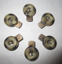 10 Round Polo Spring Loaded Cord Lock Ends / Grips / Toggle - Beige Stone - 18mm