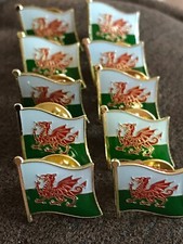 Job Lot Of 10 Welsh Wales Small Discreet Flag  Pin Badges Brooches New