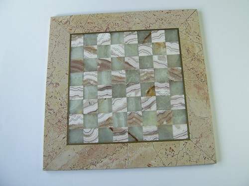 Vintage inlaid marble chess - vintage,