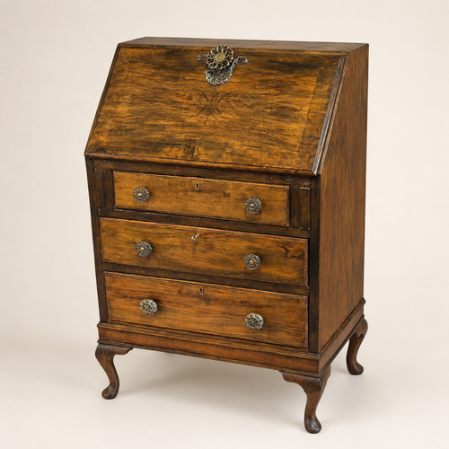 Vintage walnut bureau writing - vintage,