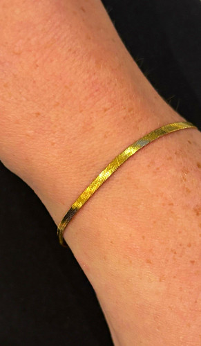 Gold herringbone chain - herringbone,