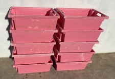 10 x PINK Nesting Stacking Euro Boxes Storage Containers 600 x 400 x 200mm