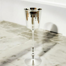 Silver Champagne Bucket Vintage Floor Standing Distressed Look Wine Cooler Ice