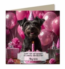 Personalised Birthday Card For Girls or Women or Dogs Patterdale Terrier F249