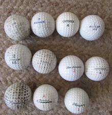 11 Classic Vintage Golf Balls