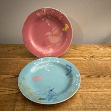 Portmeirion Dawn Chorus teal/pink Tea Plates 18cm set of 2