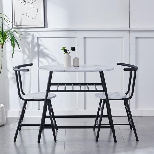 White small dining table - table, and