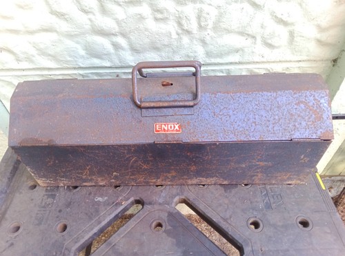 Vintage enox metal toolbox - vintage,