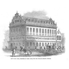 LONG ACRE New Music Hall for the Hullah Singing Schools - Antique Print 1847