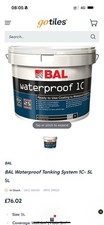 X6 Bal S1 Tile Adhesive And x4 Bal 1c Waterproof Tanking System worth £450-500