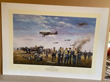 Battle of Britain Aviation Art print Churchills few signed by 7 Fighter Pilots