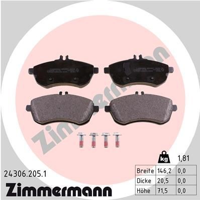 24306 205 brake pad set - pad,