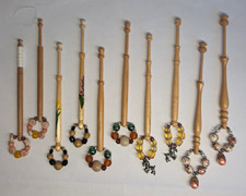 Vintage, lace making bobbins. Used but good condition, mixed materials.