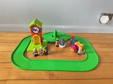 Large ELC Happyland Clock Tower Bundle Track Road 5 Figures Bride Groom Sound