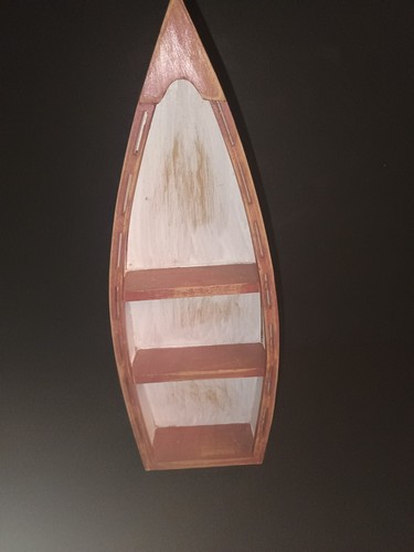 Wooden boat shelf - shelf, curio