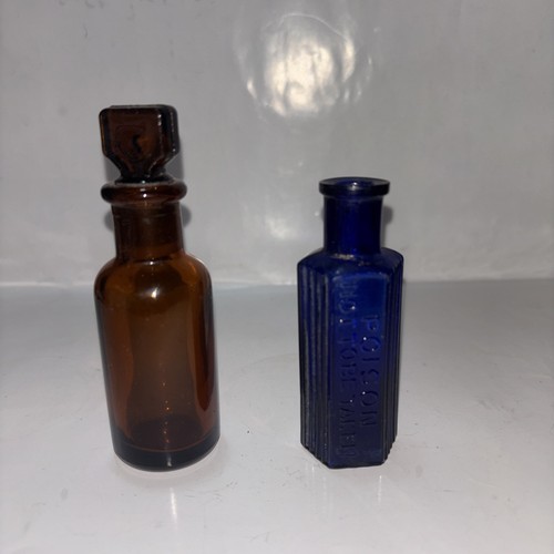 Vintage amber blue glass - vintage,