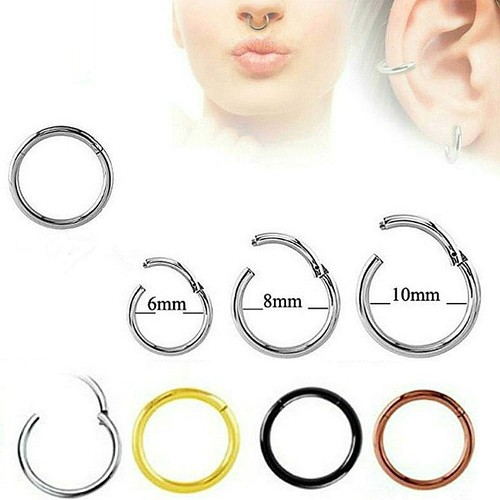 Hinged piercing clicker hoop - hinged,