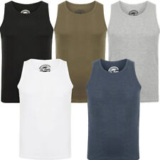South Shore Men's Vest Ribbed Cotton Plain Sleeveless Muscle Top Scoop Crew Neck