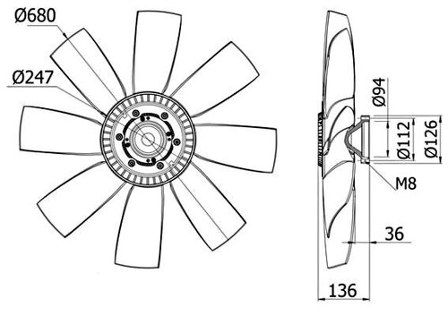 Radiator fan mahle - mahle, fits
