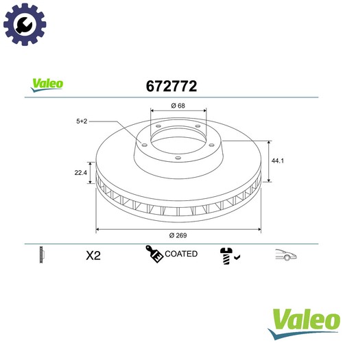 Brake disc 672772 for - 2x,