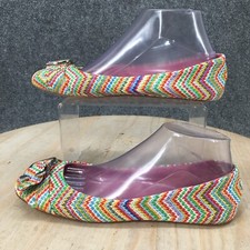 Jeffrey Campbell Ibiza Shoes Womens 8 Flapper Ballet Flats Multicolor Woven