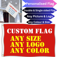 CUSTOM PRINTED PERSONALISED FLAG/ BANNER | ANY DESIGN-Free | ANY SIZE | UK SELER