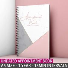 A5 Undated Appointment Book Diary Beauty Salon Therapists 3 Columns Nail Massage