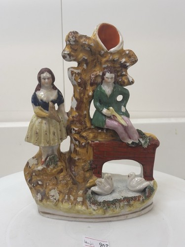 Antique staffordshire spill - staffordshire,