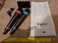 SONY PLAYSTATION 2 PS2 PS3 PAIR OFFICIAL USB WIRELESS SINGSTAR MICROPHONES MICS
