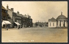 Swaffham Market Place Agricultural Implements Gypsy Caravans Norfolk RP c1912