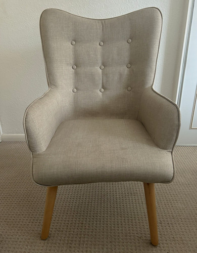 Beige upholstered accent - beige,