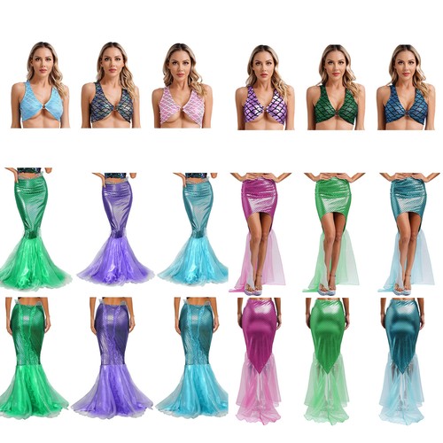 Women shiny fishtail skirt - shiny,