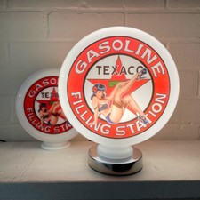 Texaco Filling Station Pinup Girl 10 inch Gas Pump Globe with Chrome Lamp Base