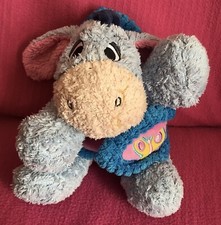 Disney Eeyore (Pooh) In A Blanket Big Feet Sewn Eyes Scruffy Soft Plush Toy 8”