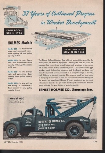 1951 ernest holmes - holmes, wrecker