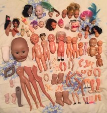 Vintage Creepy Doll Parts Tudor Rose Barbie Galba Plastic Porcelain Bundle Lot