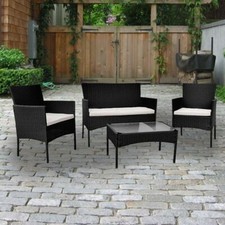 4 Piece Outdoor Rattan Garden Furniture Table Chairs Sofa Set Conservatory Patio