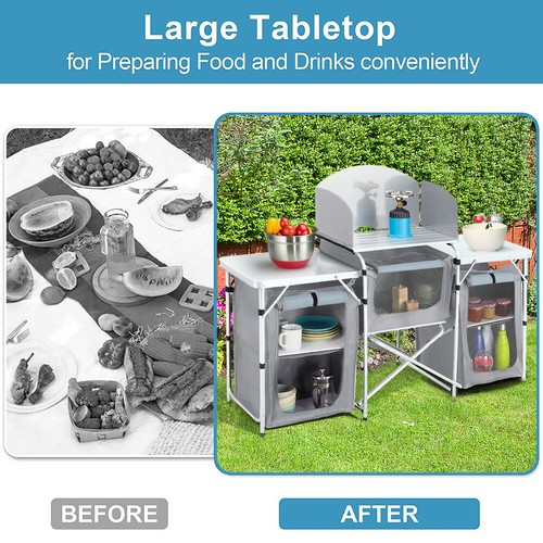 Aluminum camping cook table - camping,