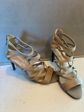 Autograph womens beige leather high heeled sandals