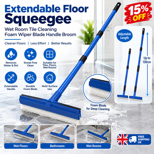 Extendable floor squeegee - extendable,