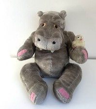 Vintage Large 17”/43cm 1987 Tebro Silentnight Hippo Plush Teddy With Chick Toy