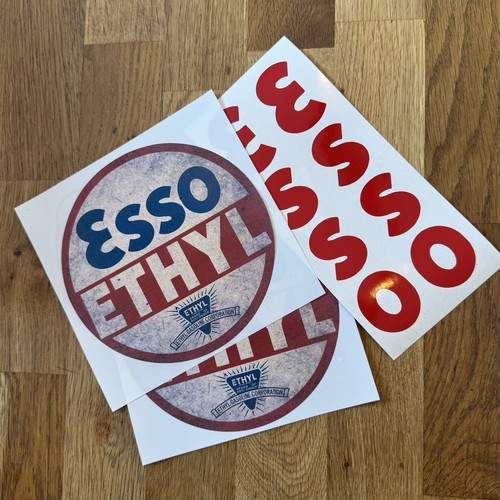 Esso ethyl sticker decal - decal, set
